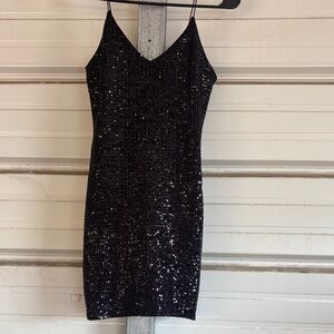 Elegant Black Sequin Dress